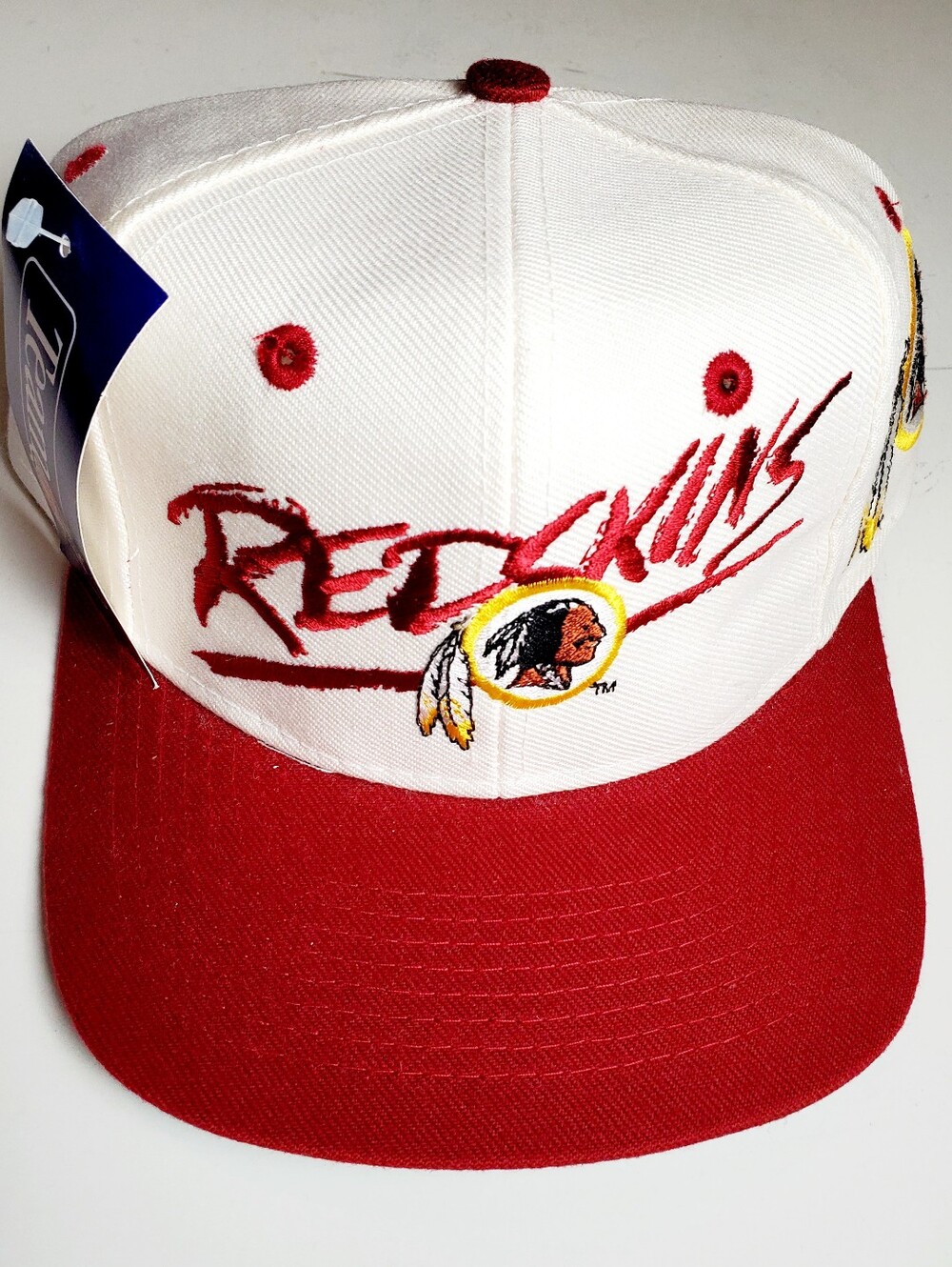 Vintage 90's Washington Redskins Snapback Hat Cap Script Graffiti Signature AJD